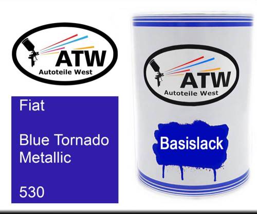 Fiat, Blue Tornado Metallic, 530: 500ml Lackdose, von ATW Autoteile West.